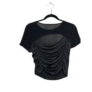 Cider black cut out short sleeves top size XL